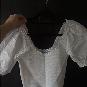 Hill House Ruffled White Blouse